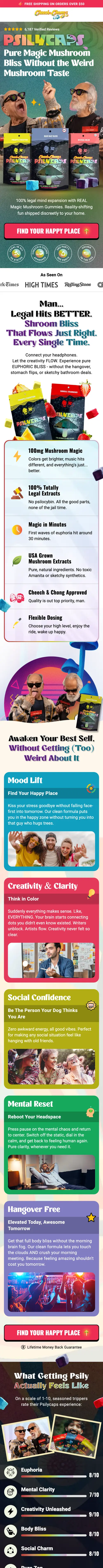 CHEECH & CHONG landing page designed by Tierra