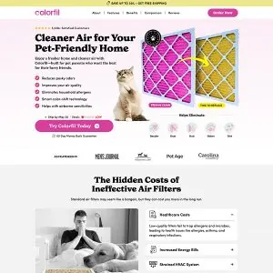 Colorfil landing page by Tierra