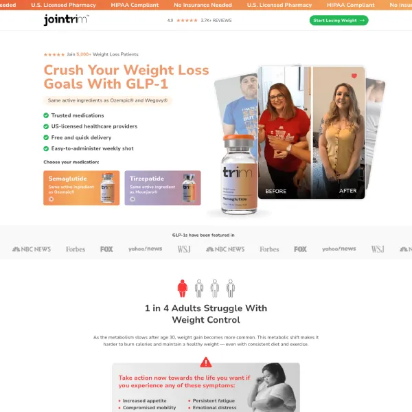 Get Trim landing page by Tierra