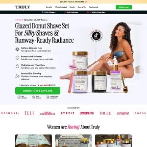 Truly Beauty landing page by Tierra